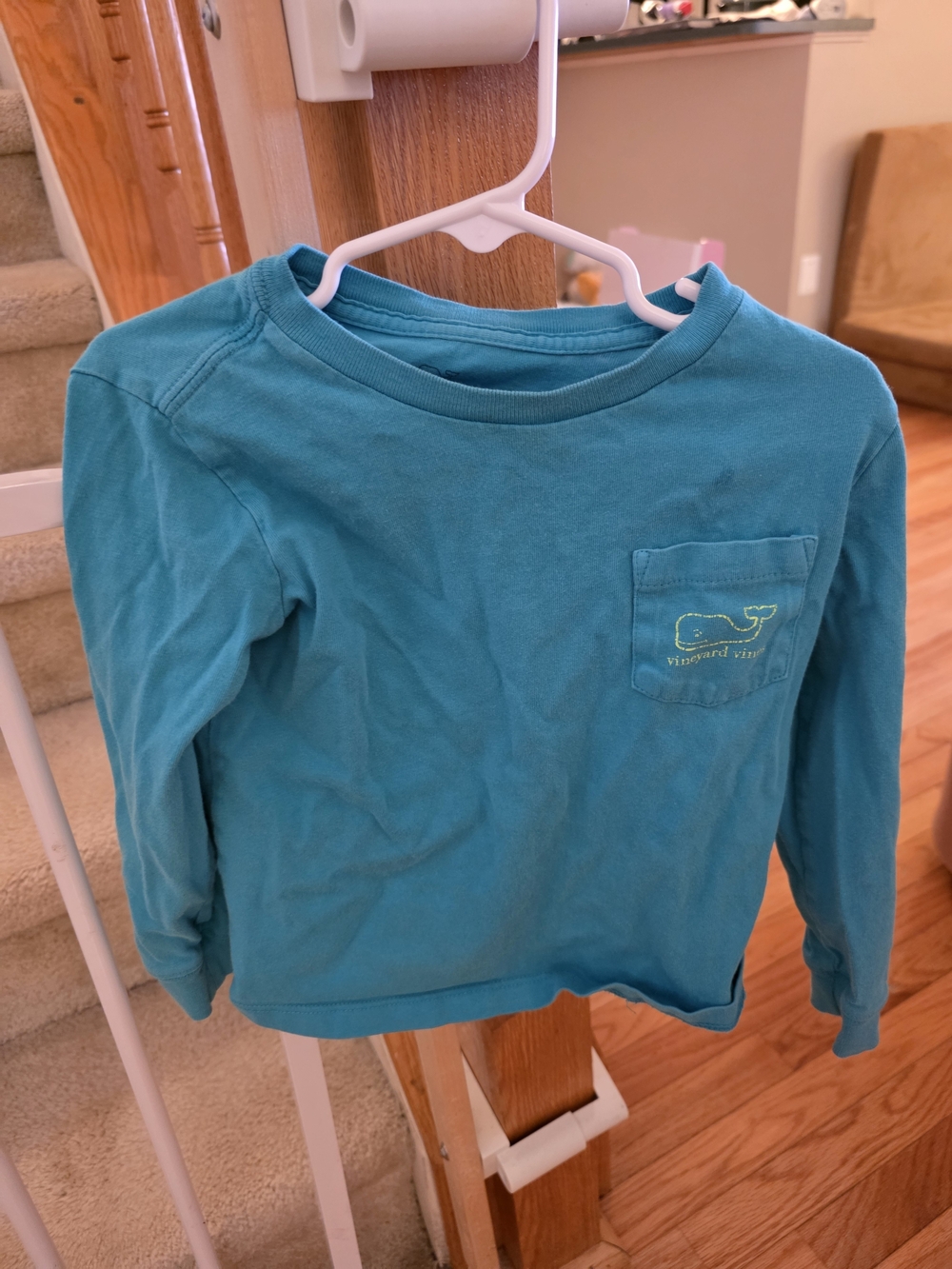 Vineyard Vines 3t Teal Long-Sleeve Pocket Tee for Kids